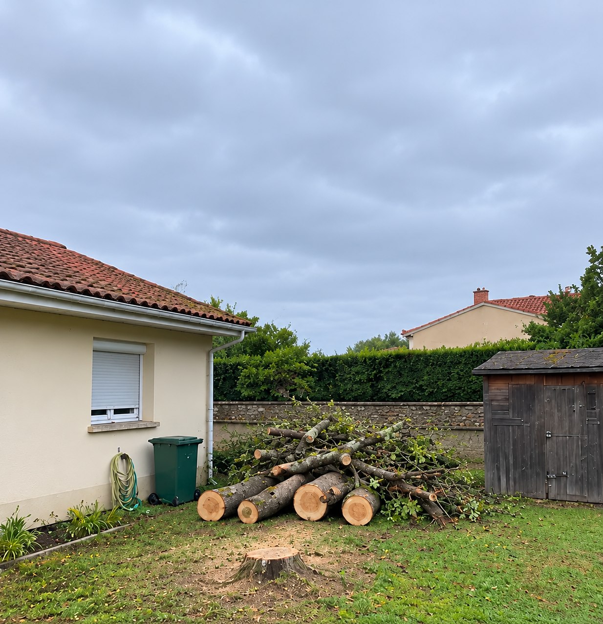 Arbre après démontage avec un volume de branches réduit